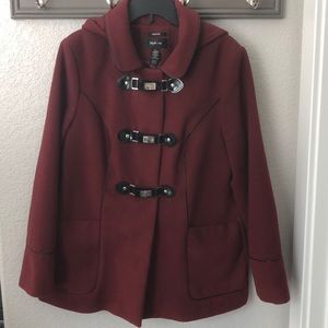 EUC L Style & Co Red Pea Coat